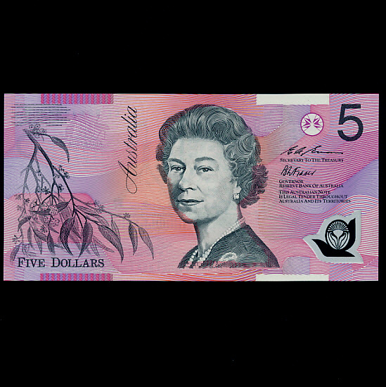 AUSTRALIA-Ʈϸ-QUEEN ELIZABETH 2-POLYMER PLASTIC-5 DOLLAR-2002