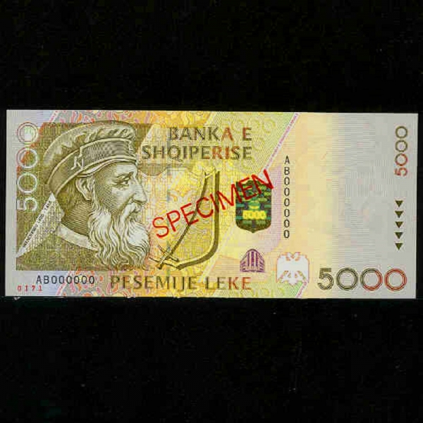 ALBANIA-알바니아-SKANDERBEG(군주)-5.000LEKE-1996년