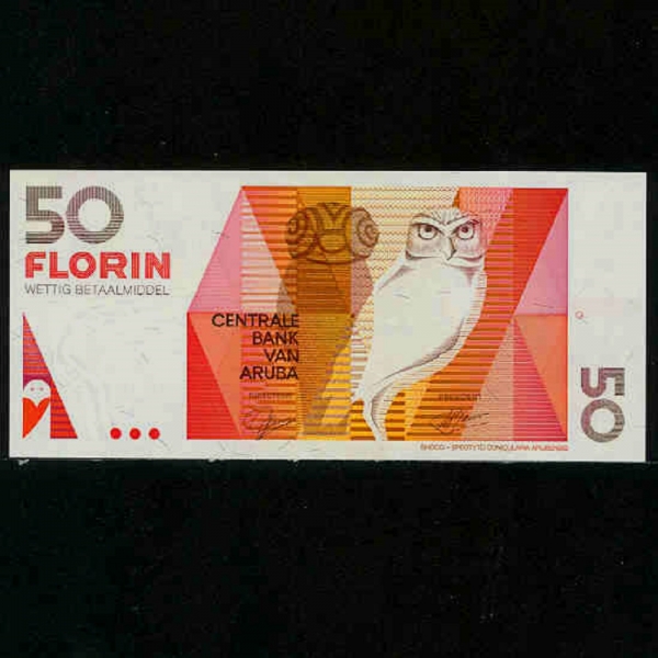 ARUBA-Ʒ-BURROWING OWL-50 FLORIN-1993