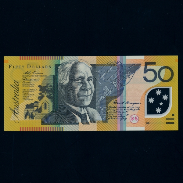 AUSTRALIA-Ʈϸ-DAVID UNAIPON(̺ -),EDITH COWAN( ڿ-ġ)-POLYMER PLASTIC PAPER-50 DOLLARS-1997