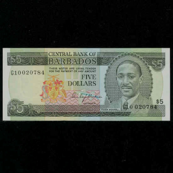 BARBADOS-ٺ̵-SIR FRANK WORRELL(ũ -ǿ)-5 DOLLARS-1975