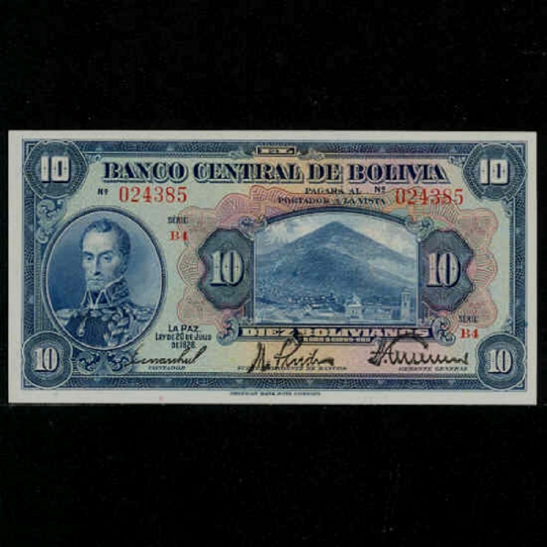 BOLIVIA--S.BOLIVAR(ø ٸ-)-10 BOLIVIANOS-1928