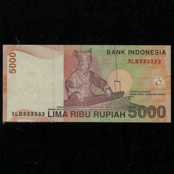 INDONESIA-ε׽þ-P142a-NO.XLB333333(3 ָ)-5.000 RUPIAH-2001
