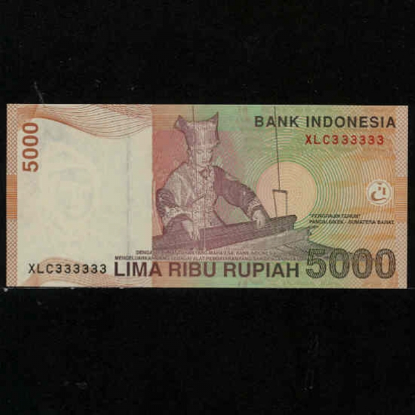 INDONESIA-ε׽þ-P142a-NO.XLC333333(3 ָ)-5.000 RUPIAH-2001