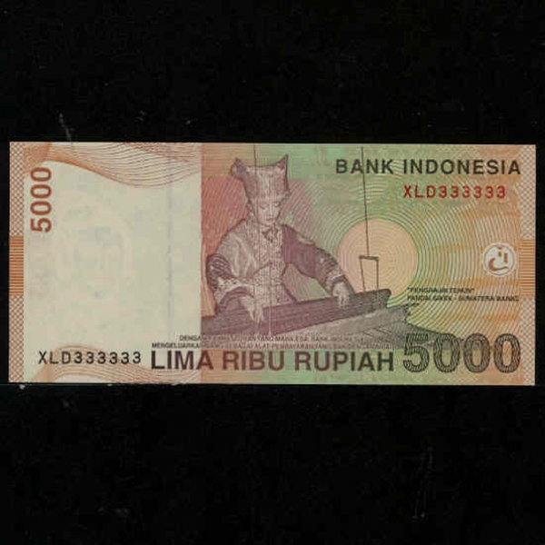 INDONESIA-ε׽þ-P142a-NO.XLD333333(3 ָ)-5.000 RUPIAH-2001
