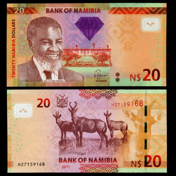 NAMIBIA-̺-P12a-DR.SAM NUJOMA(  -)-20 NAMIBIA DOLLARS-2011