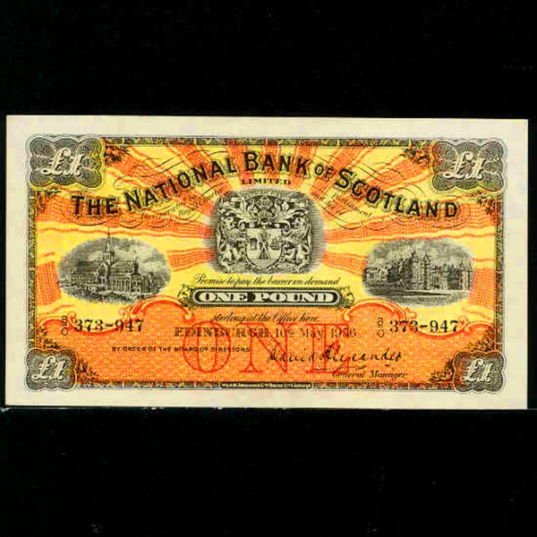 SCOTLAND-Ʈ-P258c-BANK.ARMS()-1 POUND-1956