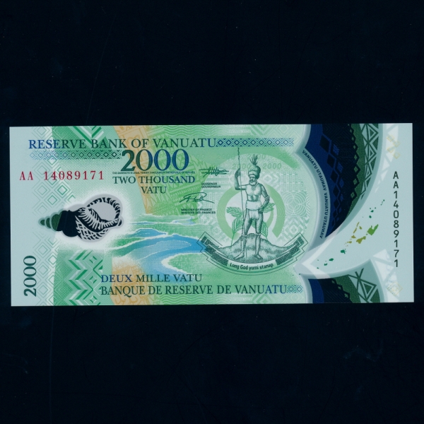 VANUATU-ٴ-P14-MELANESIAN CHIEF-POLYMER PLASTIC PAPER-2.000 VATU-2014