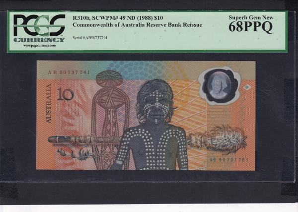 AUSTRALIA-Ʈϸ-PCGS68PPQ-10 DOLLARS-#49-1988