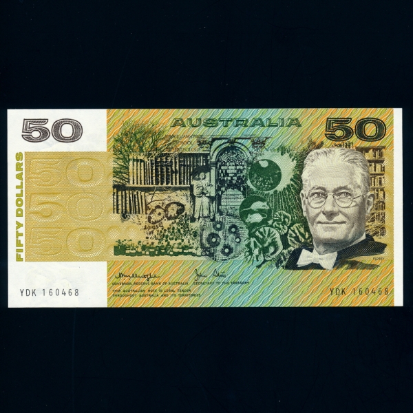 AUSTRALIA-Ʈϸ-LORD HOWARD WALKER FLOREY(Ͽ  ÷θ -),IAN CLUNIES-ROSS(̾ ŬϽ ν-)-NO.YDK160468-50 DOLLARS-1983