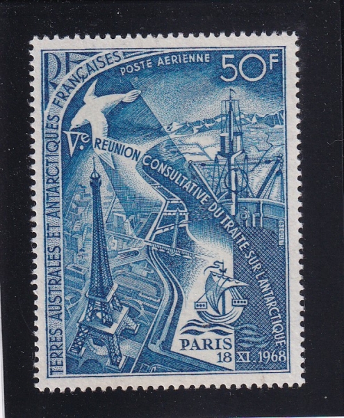 FRENCH SOUTHERN & ANTARCTIC TERRITORY(    )-#C17-50f-EIFFEL TOWER,ANTARCTIC RESEARCH STATION,SHIP,ALBATROSS(ر,õ˰)-1969.1.13