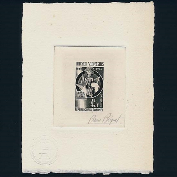 DAHOMEY(ȣ)-DIE PROOF-#C44-45f- ART,CARVED FEMALE STATUE()-1966.11.4