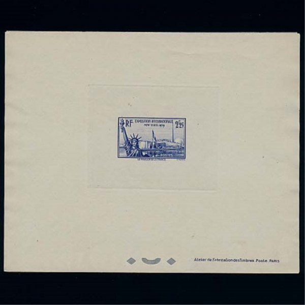 FRANCE()-DIE PROOF-#372-2.25f- STATUE OF LIBERTY(Ż)-1939