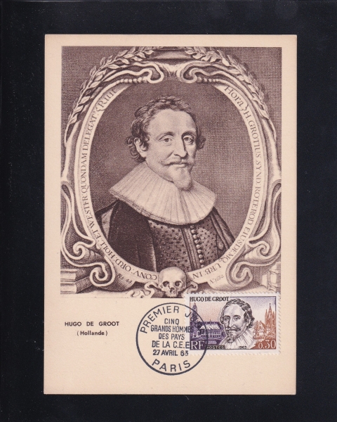 FRANCE()-߽øī(MAXIMUM CARD)-#1063-30c-HUGO DE GROOT,THE HAGUE $ ST.AGATHA CHURCH(ް ׷Ƽ콺)-1963.4.27