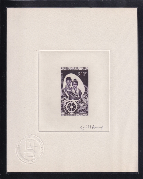 CHAD()-DIE PROOF-#C160-250f-FAMILY AND WPY EMBLEM(,α )-1974.11.11