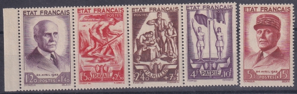 FRANCE()-#153~157(5)-WORK,FAMILY,STATE,MARSHAL PETAIN(ʸ )-1943.6.7