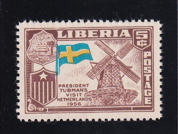 LIBERIA(̺)-#368-5c-WINDMILL,SWEDEN I/O DUTCH FLAG(ǳ,״     ERROR)-1950.10.2