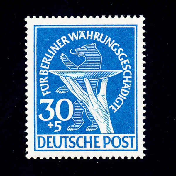 GERMAN OCCUPATION STAMPS(‎‎‎ ‎‎‎‎ ‎‎)-#9NB3-30+5pf-OFFERING PLATE,BERLIN BEAR(, )-1949.12.1