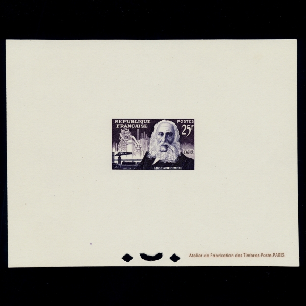 FRANCE()-DELUXE SHEET-#761-25f-STEEL MAKING,PIERRE MARTIN(,ǿ - ‎‎ƾ)-1955.3.5