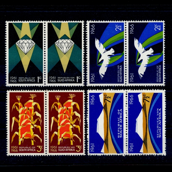 SOUTH AFRICA(ī ȭ)-#310~3(4)-DIAMOND,BIRD,CORN,MOUNTAIN(,,,)-1966.5.31