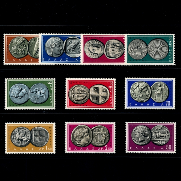 GREECE(׸)-#639~648(10)-ANCIENT GREEK COINS( ׸ )-1959.3.24