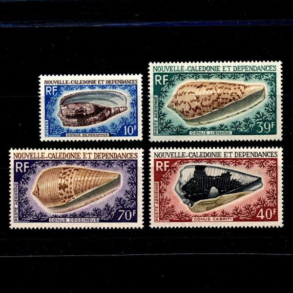 NEW CALEDONIA(ĮϾ)-#370,C58~60(4)-SEA SHELLS()-1968.8.10