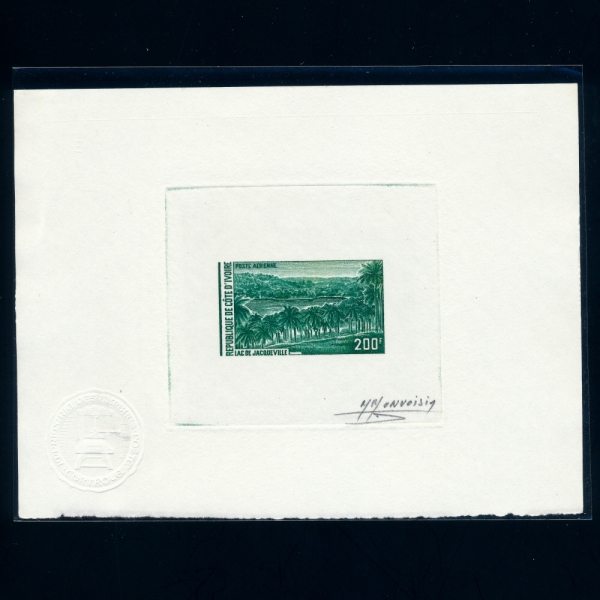 IVORY COAST(̺ ڽƮ)-DIE PROOF-#C52-200f-VIEW OF JACQUEVILLE LAKE(󱸳׽ ũ)-1972.6.10
