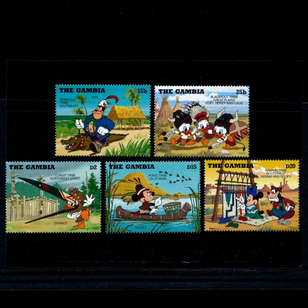 GAMBIA()-#A260(5)-DISNEY CHARACTERS PORTRAYING AMERICAN INDIANS,WESTERN SENCES()-1995.12.22