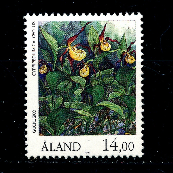 ALAND ISLANDS(ö )-#54-14m-CYPRIPEDIUM CALCEOLUS(Ű ĮŬ罺)-1989.4.10