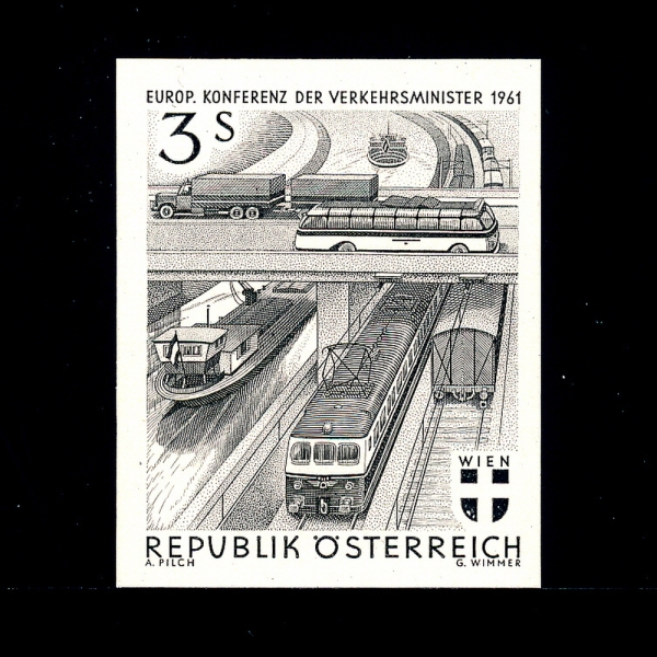 AUSTRIA(Ʈ)-IMPERF()-#661-3s-TRANSPORTATION BY ROAD,RAIL AND WATERWAY()-1961.5.29