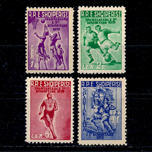 ALBANIA(˹ٴϾ)-#544~7(4)-BASKETBALL,SOCCER,RUNNER,TORCH,FLAGS(,౸,)-1959.11.20