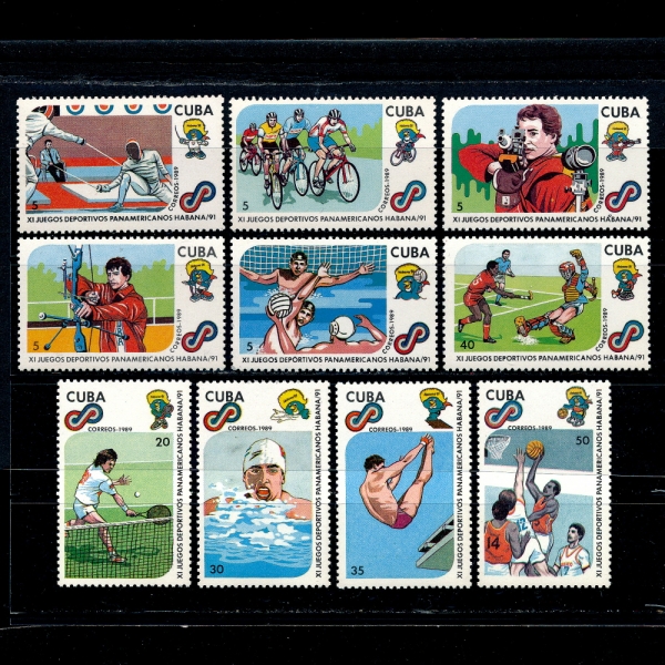 CUBA()-#3179~3188(10)-11TH PAN AMERICAN GAMES,WINNIPEG(ҾƸ޸ĭ )-1989.12.15