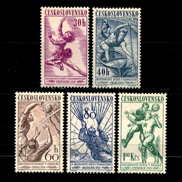 CZECHOSLOVAKIA(ü)-#839~843(5)-SPORTS()-1958.1.25