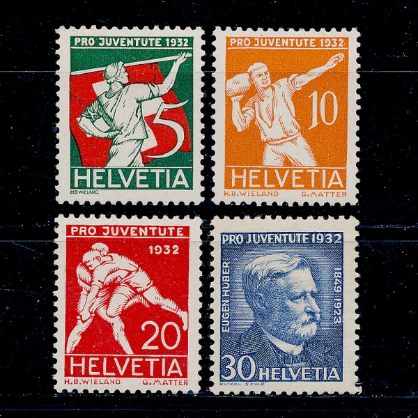 SWITZERLAND()-#B61~4(4)-FLAG,SPORTS,EUGEN HUBER(,, Ĺ)-1932.12.1