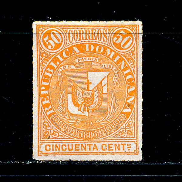 DOMINICA REPUBLIC(̴ī ȭ)-#93-50c-COAT OF ARMS()-1891