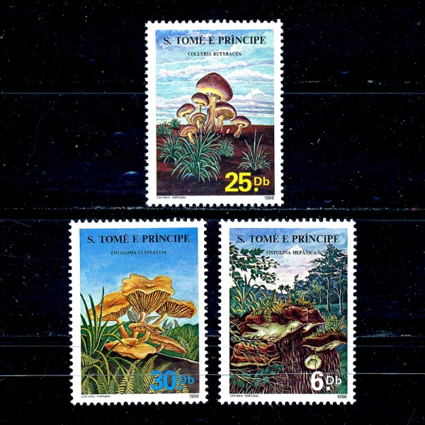 ST.THOMAS AND PRINCE ISLANDS( ޿ )-#783~5(3)-MUSHROOMS()-1986.9.18