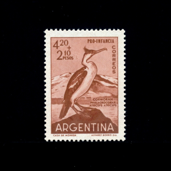 ARGENTINA(아르헨티나)-#B30-4.20+2.10p-BLUE-EYED SHAG(파란 눈동자 흔들기)-1961.2.25일