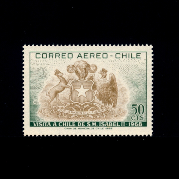 CHILE(칠레)-#C285-50c-CHILEAN COAT OF ARMS(칠레의 무기 코트)-1968.11.12일