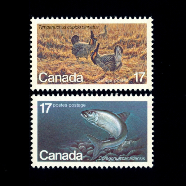 CANADA(ĳ)-#853~4(2)-ATLANTIC WHITEFISH AND GREATER PRAIRIE CHICKEN(뼭  , ū ʿ ߰)-1980.5.6