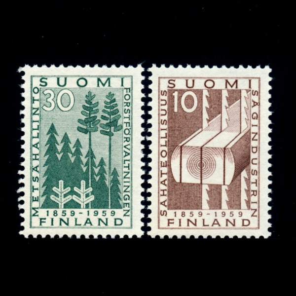 FINLAND(ɶ)-#361~2(2)-SAW CUTTING AND FOREST( ,)-1959.5.13
