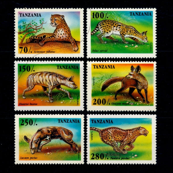 TANZANIA(źڴϾ)-#1422~7(6)-PREDATORY ANIMALS( )-1995.9.30