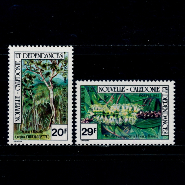 NEW CALEDONIA(ĮϾ)-#474~5(2)-MELALEUCA QUINGUENERVIA AND SAVANNAH TREES(ī ɳ׸,ٳ )-1982.6.23