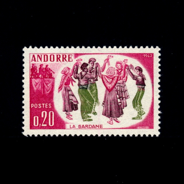 ANDORRA,FRENCH ADMIN.(ȵ )-#155-20c-LA SARDANE(縣ٳ )-1963.6.22