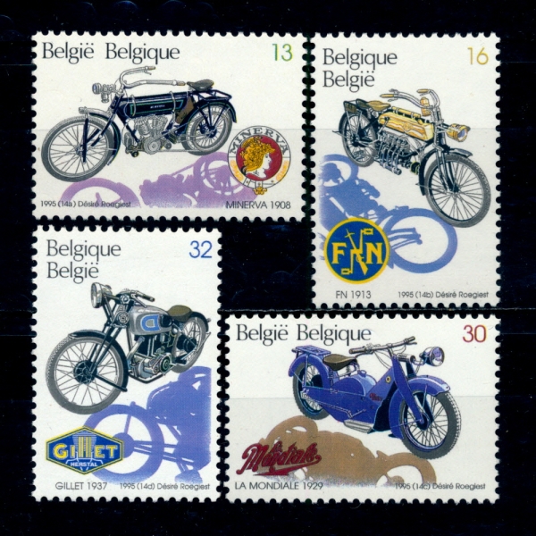 BELGIUM(⿡)-#1594~7(4)-CLASSIC MOTORCYCLES(Ŭ )-1995.9.25
