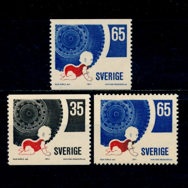 SWEDEN()-#896~8(3)-TODDLER AND AUTOMOBILE WHEEL(,ڵ )-1971.10.20