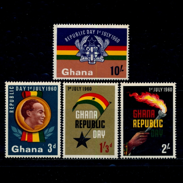 GHANA()-#78~81(4)-DECLARATION OF THE REPUBLIC, JULY 1, 1960(ȭ )-1960.7.1