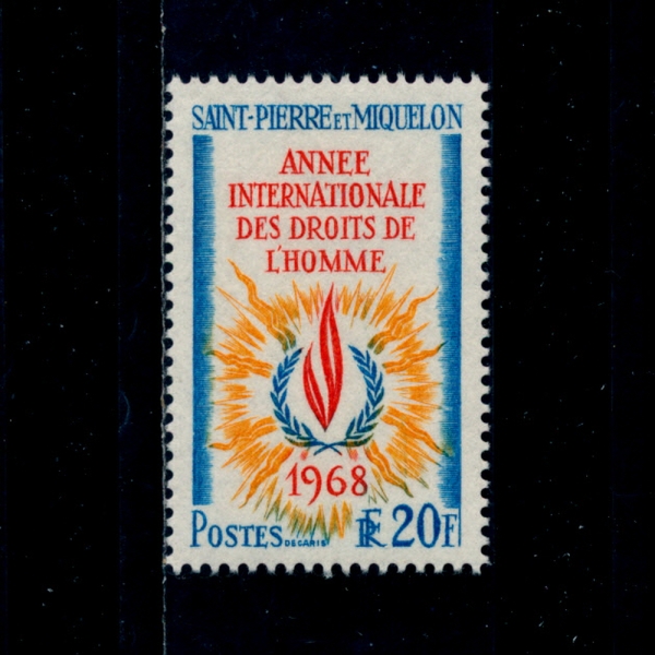 ST.PIERRE & MIQUELON(Ʈ ǿ  )-#382-20f-HUMAN RIGHTS FLAME(α Ҳ)-1968.8.10