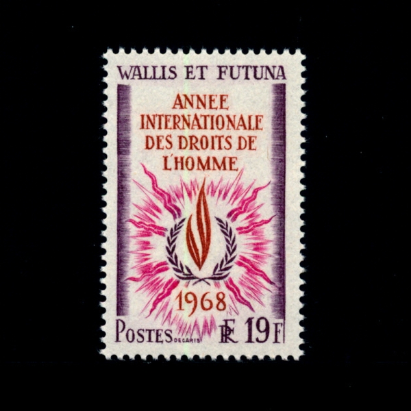 WALLIS AND FUTUNA ISLANDS(и Ǫ)-#170-19f-HUMAN RIGHTS FLAME(α Ҳ)-1968.8.10