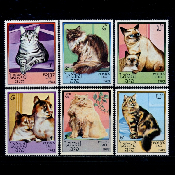 LAOS()-#493~8(6)-DOMESTIC CATS( )-1983.11.9
