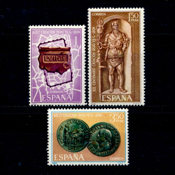 SPAIN()-#1529~31(3)-1900TH ANNIV. OF THE FOUNDING OF LEON BY THE ROMAN LEGION VII GEMINA( VII ̳)-1968.6.15